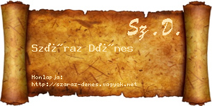 Száraz Dénes névjegykártya