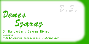 denes szaraz business card