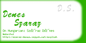 denes szaraz business card